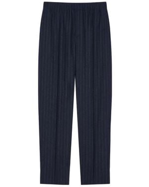 Givenchy Broeken ,Blauw ,Wol Couture Seam Gestreepte Joggers