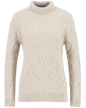 Barbour Burne Roll Neck Strickpullover - Natur