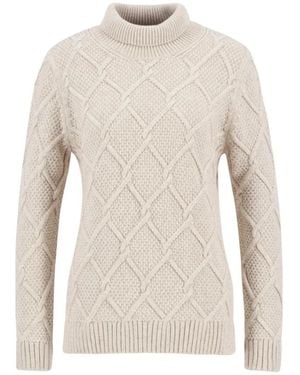 Barbour Burne Roll Neck Gebreide Trui - Naturel