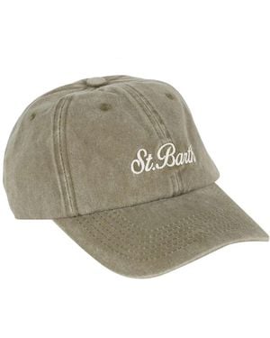 MC2 Saint Barth Accessoires ,Groen ,Katoen Davis Cap - Grijs