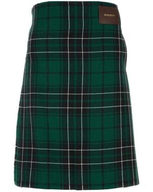 JW Anderson Jw Anderson Pleated Checked Kilt - Green