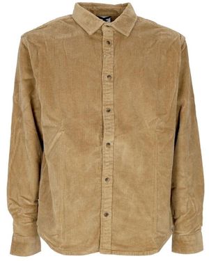 Element Samt Baum Icon Cord Hemd Khaki - Natur