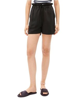 ARMEDANGELS Korte Broeken ,Zwart ,Linnen Linnen Shorts Met Trekkoord