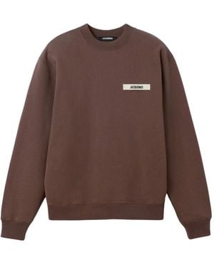 Jacquemus Hoodies & Sweatvesten ,Bruin ,Katoen Gros Grain Sweatshirt