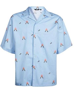 Gcds Short Sleeve Shirts - Blue
