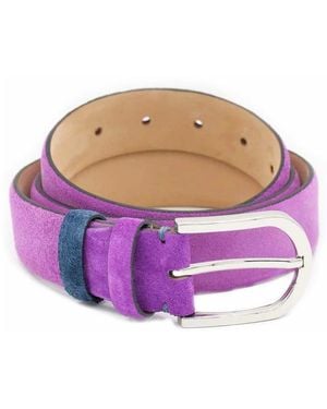 Gents Veloursledergürtel Mit Wechselschlaufe - Lila