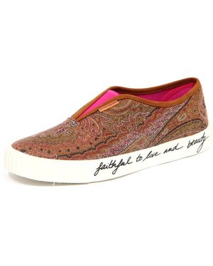 Etro Schoenen ,Veelkleurig ,Paisley Slip-On Schoenen - Rood