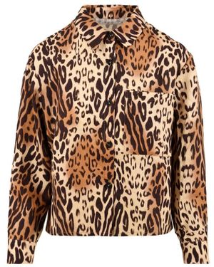 Not Shy Overhemden ,Veelkleurig ,Bruine Bloemenshirt Voor Vrouwen
