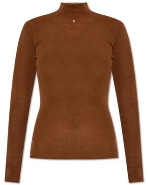 Versace Truien & Vesten ,Bruin ,Wol Lange Mouwen Coltrui