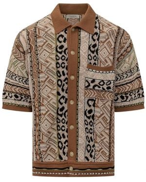 Laneus Short Sleeve Shirts - Brown