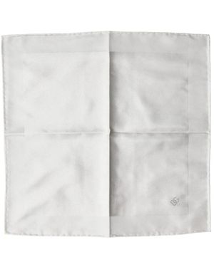 Dolce & Gabbana Accessoires ,Wit ,Ms 7665-P Zijden Vierkante Zakdoek Sjaal