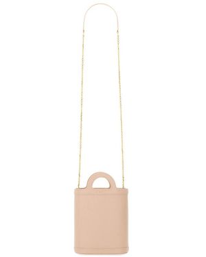 Marni Tassen ,Roze ,Leer Tropicalia Nano Bucket - Wit