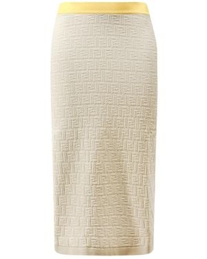 Fendi Rokken ,Katoen Midi Rok - Naturel
