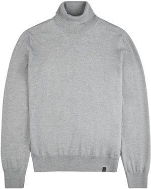 Fay Grauer rollkragen wollstrickpullover