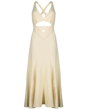 Rabanne Midi Jurk Van Viscose Jersey - Naturel