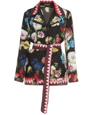 Dolce & Gabbana Overhemden ,Veelkleurig ,Majolica-Print Zijden Vanity Shirt - Rood