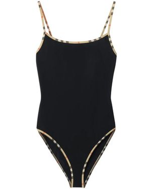Burberry Badmode ,Zwart ,Check Detail Swimsuit