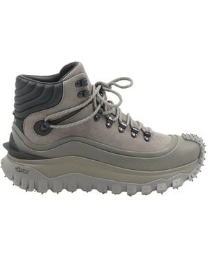 Moncler Lace-Up Boots - Grey