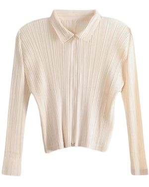 Issey Miyake Tops ,Wit ,Polyester Monthly Colors August Jas