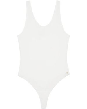 Anine Bing Weißes Ginny Bodysuit Top
