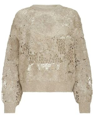 Brunello Cucinelli Round-Neck Knitwear - Neutro