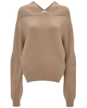 Victoria Beckham V-Neck Knitwear - Marrone