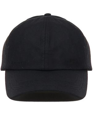 Barbour Schwarze baumwollkappe mit rundem schirm