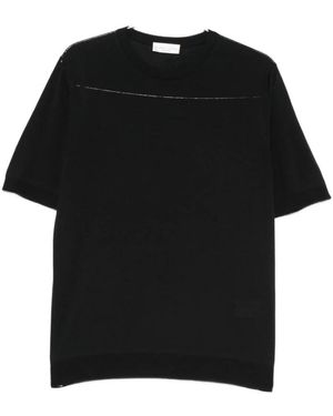 Roberto Collina Tops ,Zwart ,T-Shirt