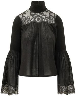 Zimmermann Valiant Spitzenbluse - Schwarz