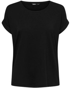 ONLY Tops ,Zwart ,Zwarte T-Shirt Met Reguliere Pasvorm