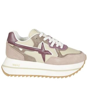 W6yz Plateau wildleder nylon sneakers - Natur
