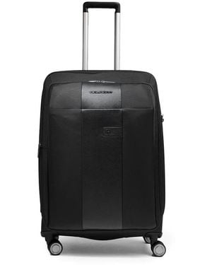 Piquadro Mittelgroßer, Erweiterbarer Trolley Mit 4 Rollen - Schwarz
