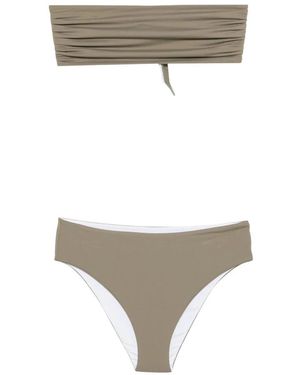 Fisico Badmode ,Omkeerbare Tweekleurige Bandeau Bikini - Grijs