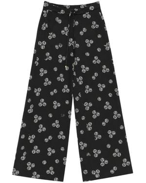 Max Mara Broeken ,Zwart ,Polyester Veliero Wijde Broek