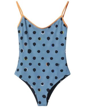 Fendi Badmode ,Veelkleurig ,Falena Dots One-Piece Badpak - Blauw