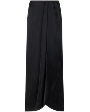 Maison Margiela Rokken ,Zwart ,Lange Rok Met Draperie