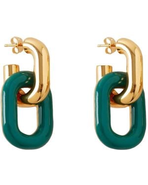 Mulberry Chain Link Double Hoop Earrings - Blue