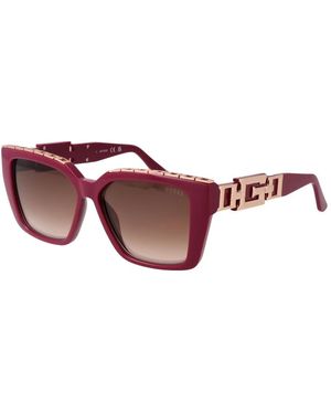 Guess Lila Damen Sonnenbrille Verlauf Braun - Rot