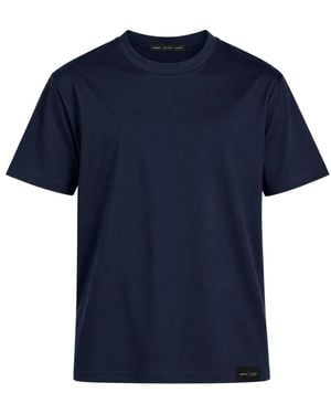 Low Brand Tops ,Blauw ,T-Shirt Met Ronde Hals