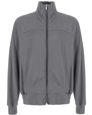 Rick Owens Hoodies & Sweatvesten ,Grijs ,Katoen Zip-Up Sweatshirt Met Hoge Hals