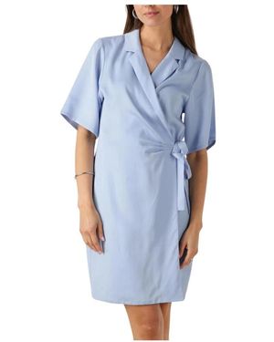 Another Label Kleedjes ,Blauw ,Lichtblauwe Mini Jurk Milou