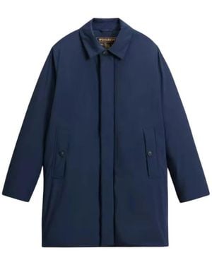 Woolrich Single-Breasted Coats - Azul