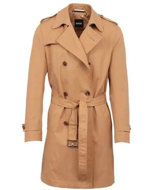 HUGO Trench Coats - Brown
