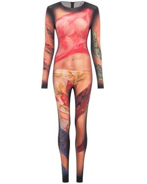 Marine Serre Jumpsuits - Red