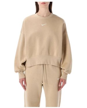Nike Phoenix Fleece Crew-Neck Sweatshirt - Natur