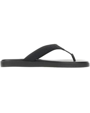 Gucci Schoenen ,Zwart ,Leer Slippers Met Tonal Logo