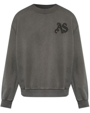 AllSaints Hoodies & Sweatvesten ,Zwart ,Katoen Insignia Katoenen Sweatshirt Met Ronde Hals - Grijs