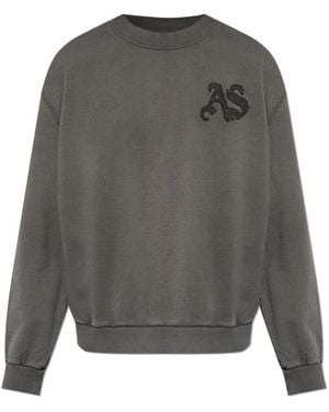 AllSaints Hoodies & Sweatvesten ,Zwart ,Katoen Insignia Katoenen Sweatshirt Met Ronde Hals - Grijs