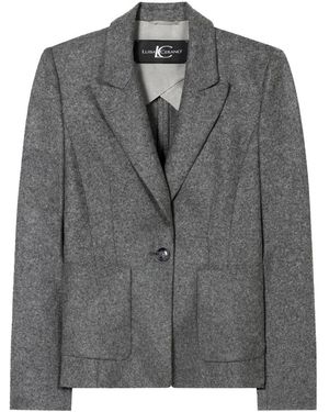 Luisa Cerano Jassen ,Grijs ,Wol Grijze Flanellen Blazer