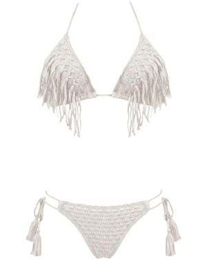 Miss Bikini Badmode ,Wit ,Tweed Triangle Bikini Set